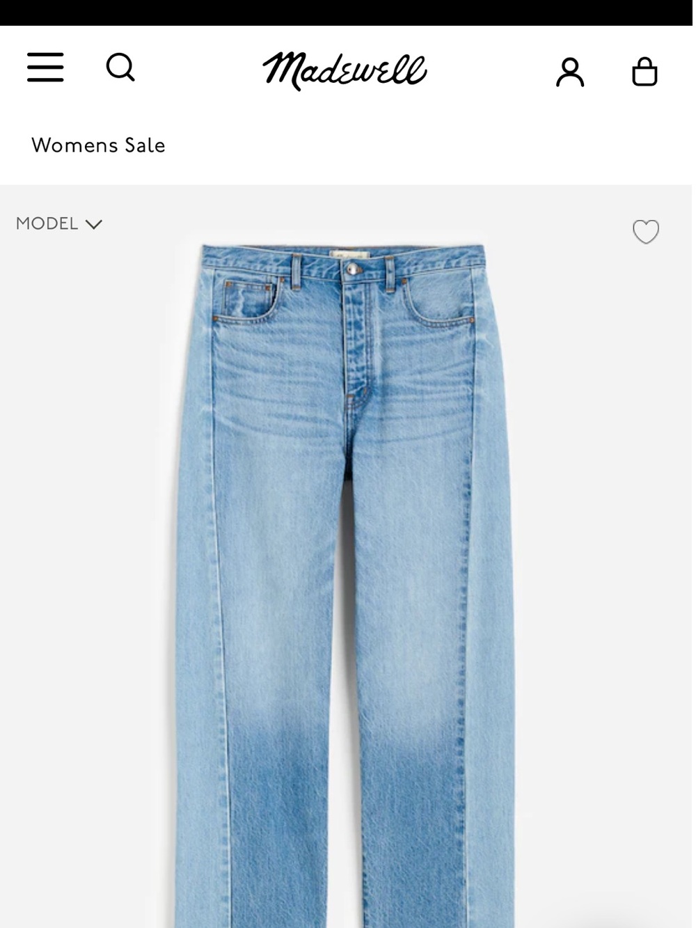 Madewell pieced barrel leg jeans